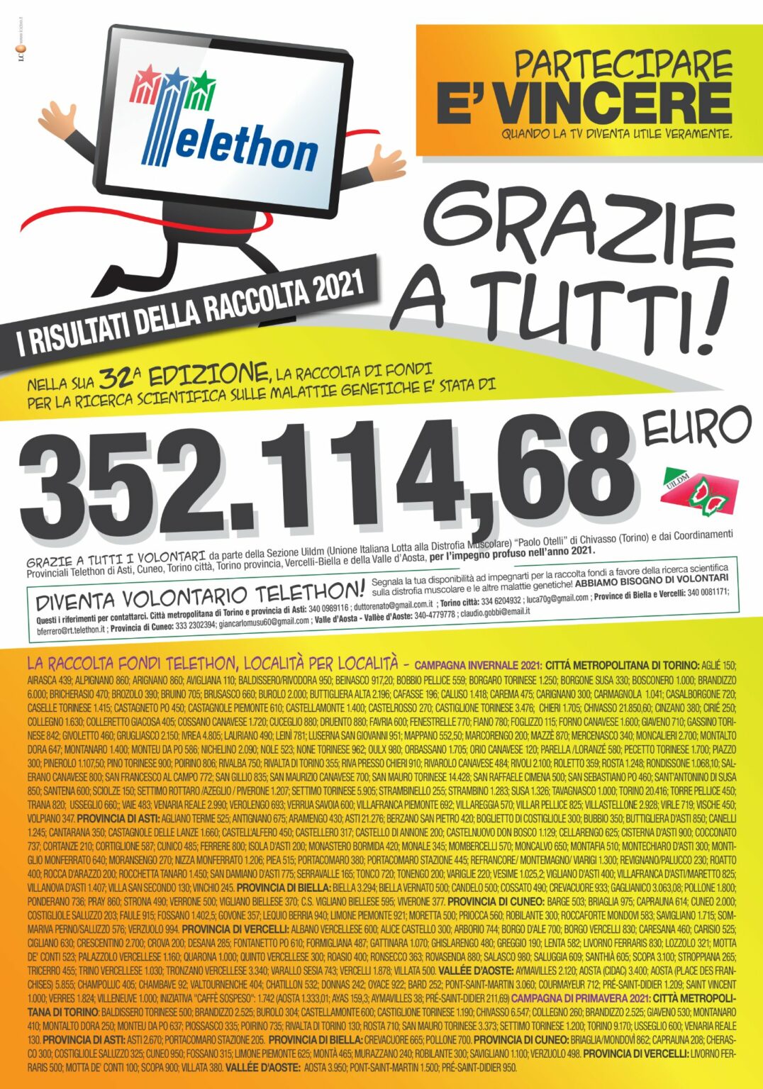 Manifesto del Grazie di Telethon