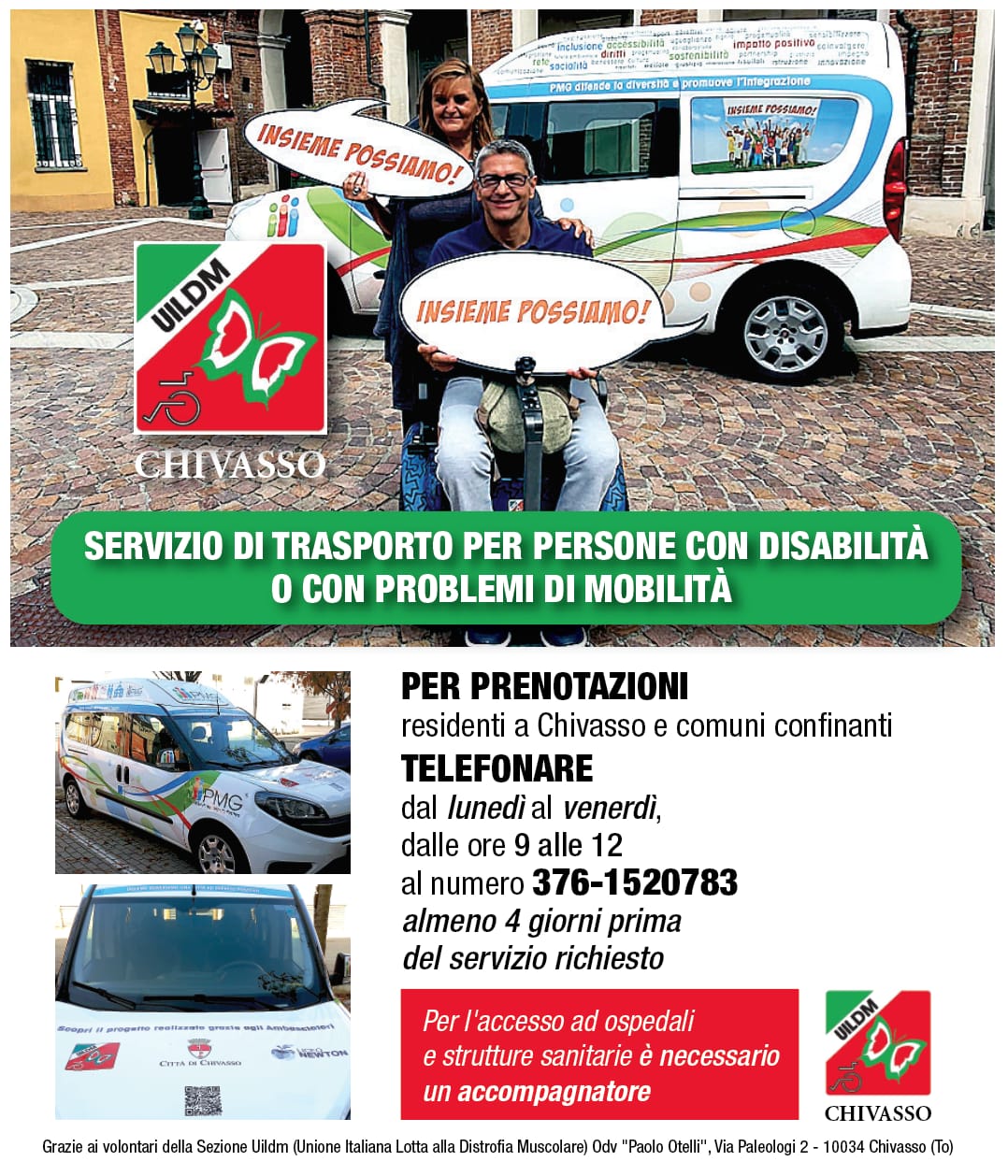 Servizio di trasporto per persone con disabilità o difficoltà motorie